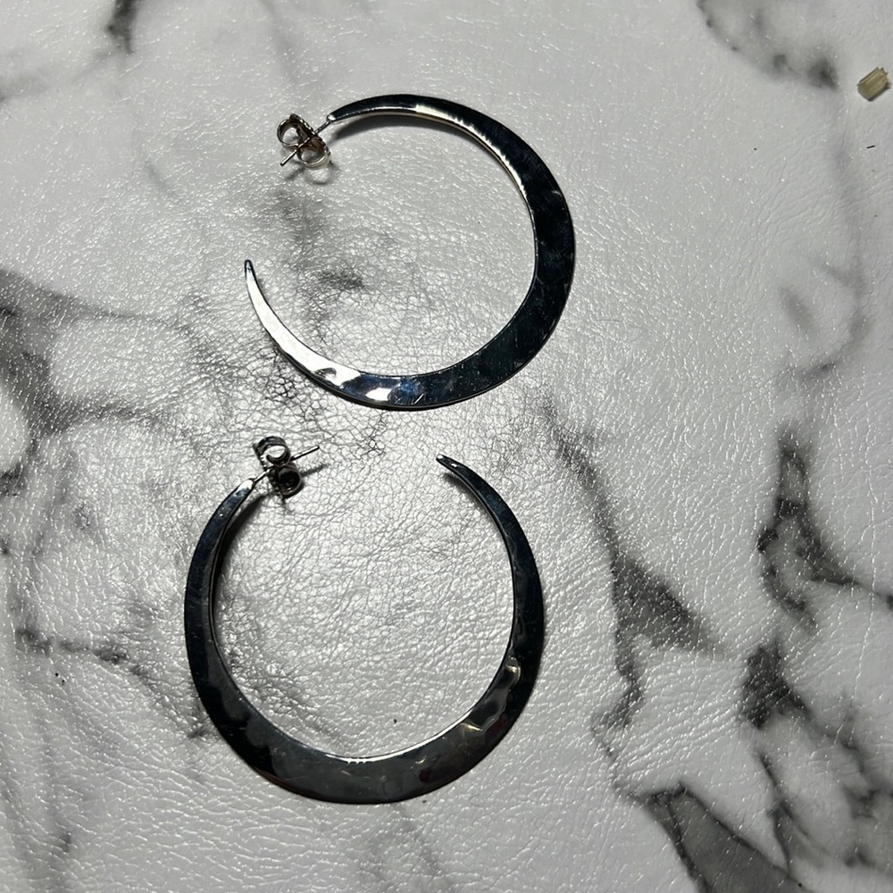 .925 Moon shape hoops